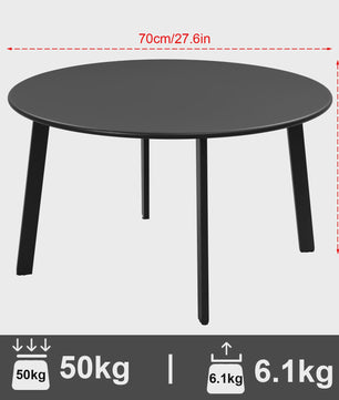 Ronde bijzettafel met metalen frame - Industrieel design - 70cm