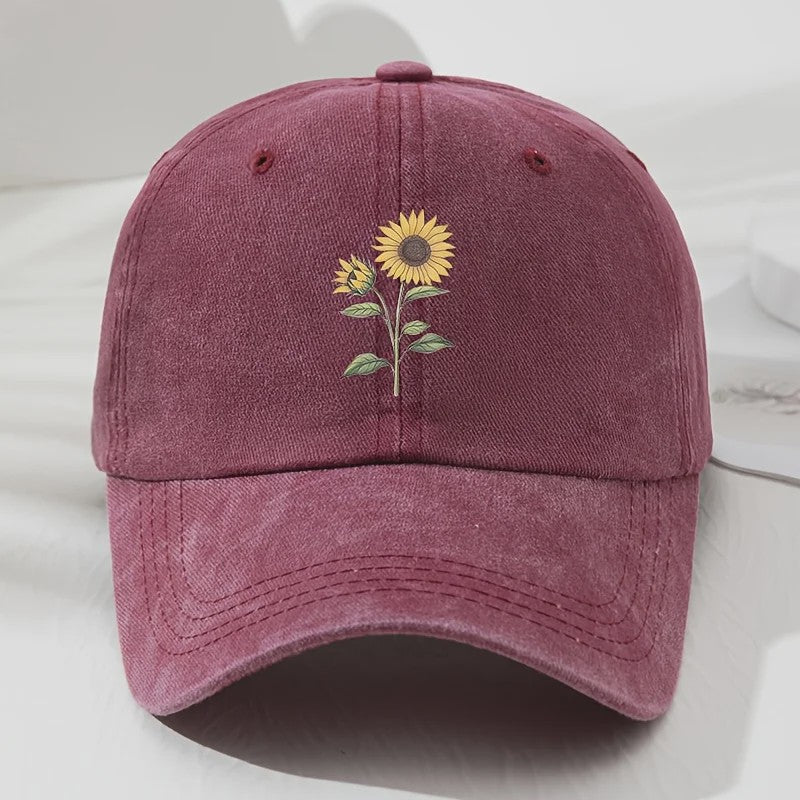 Retro Zonnebloem Baseballpet - Stijlvolle Dad Hat voor Buitenactiviteiten