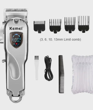 Kemei Professionele Metalen Trimmer KM-TX1/KM-2010/KM-1949 - Oplaadbaar met LED Display
