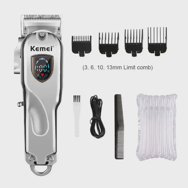 Kemei Professionele Metalen Trimmer KM-TX1/KM-2010/KM-1949 - Oplaadbaar met LED Display