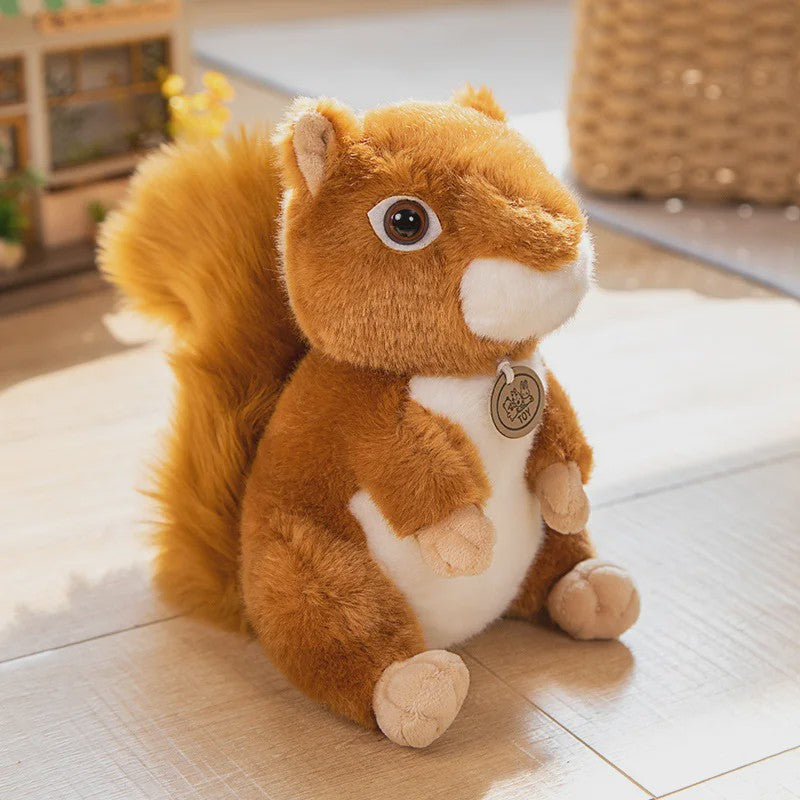 Schattige Eekhoorn Pluche Knuffel - Zacht en Realistisch Speelgoed Cadeau voor Kinderen