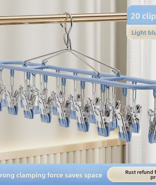 Droogrek met 20 Clips - RVS Sokkenhanger voor Ondergoed & Kleine Was
