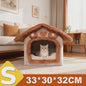 Zacht & Warm Beer-Huisje Bed voor Katten en Kleine Honden - Wasbaar & Antislip
