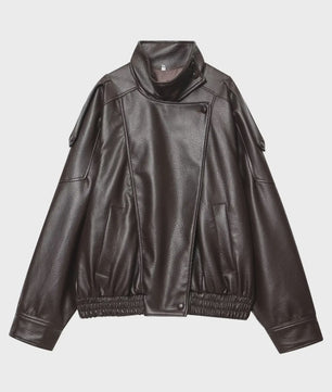 Dames Zwarte Oversized Faux Leren Jas - Chic Streetwear Stijl