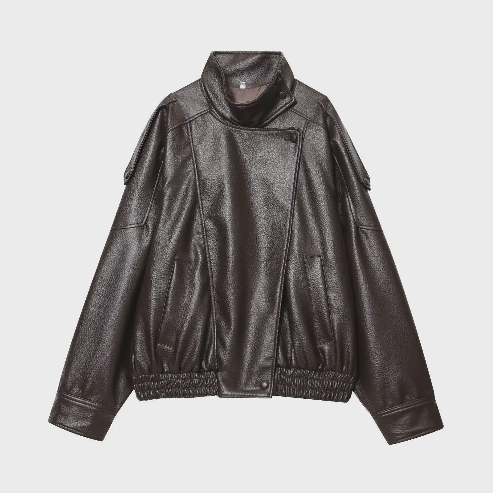 Dames Zwarte Oversized Faux Leren Jas - Chic Streetwear Stijl