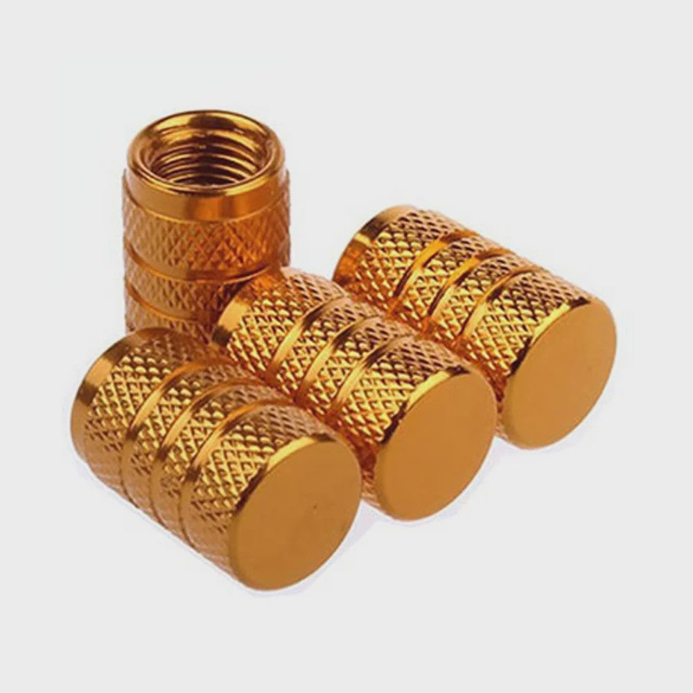 4x Aluminium Ventieldopjes Auto - Universeel & Stijlvol met Knurling Grip