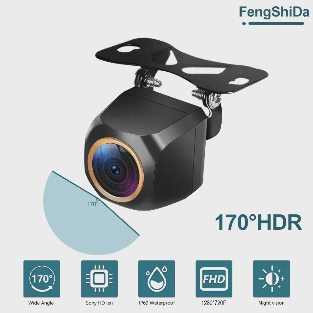 Full HD 1920x1080P Auto Camera met 200° Fisheye Lens, HDR & Nachtzicht - Voor- en Achteruitrijcamera