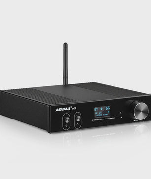 AIYIMA D03 Bluetooth 5.2 Versterker 2x150W RMS met Subwoofer Uitgang, USB DAC & OLED Display