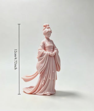 Elegant Chinees Hanfu Damesbeeldje - Oosterse Sculptuur 12cm