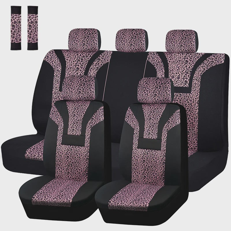 Luxe Leopard Print Autostoelhoes - Universeel & Winterklaar