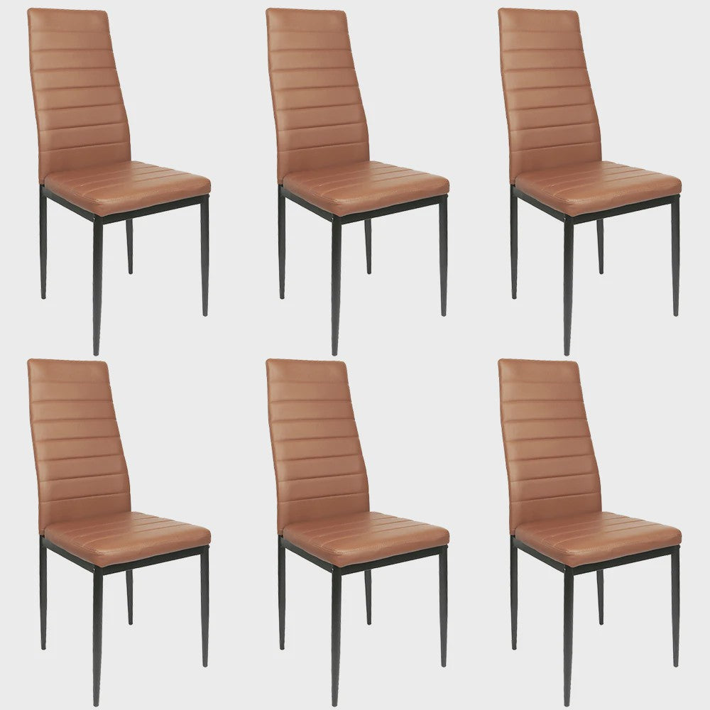 Set van 6 Eetkamerstoelen met Hoge Rugleuning - Ergonomisch Kunstleer