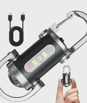 Oplaadbare Mini Zaklamp met COB Werklicht & Karabijnhaak - Compact en Waterdicht
