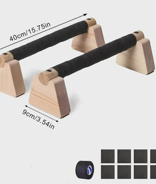 Houten Push-Up Bars & Parallettes voor Thuis Workout - Stabiliteit en Comfort