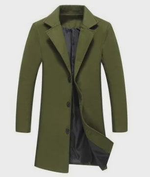 Herentrenchcoat Wolmix - Stijlvolle Lange Winterjas voor Heren