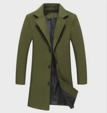 Herentrenchcoat Wolmix - Stijlvolle Lange Winterjas voor Heren