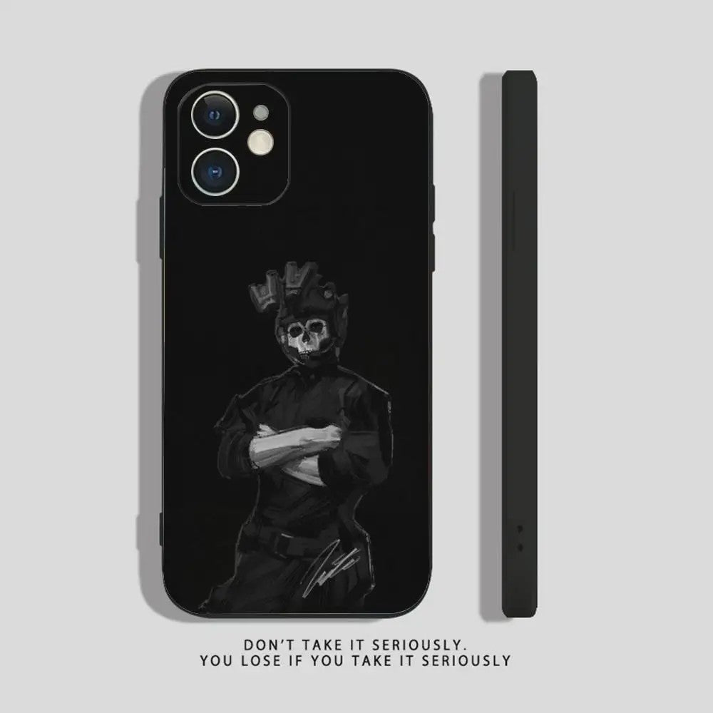 Call of Duty Ghost iPhone Hoesje - Zwart Siliconen Shockproof Beschermhoes