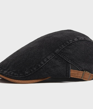 Vintage Denim Newsboy Pet voor Dames en Heren - Casual Platte Vizier Pet, Verstelbaar