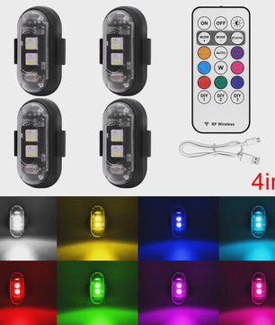 Veelzijdige LED Strobe Anti-Collision Lichten met Afstandsbediening - 8 Kleuren