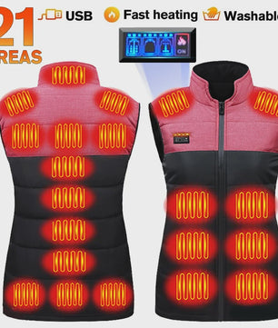 Verwarmd Vest Dames Heren - USB Elektrisch Verwarmbaar Padded Vest voor Buitenactiviteiten & Outdoor