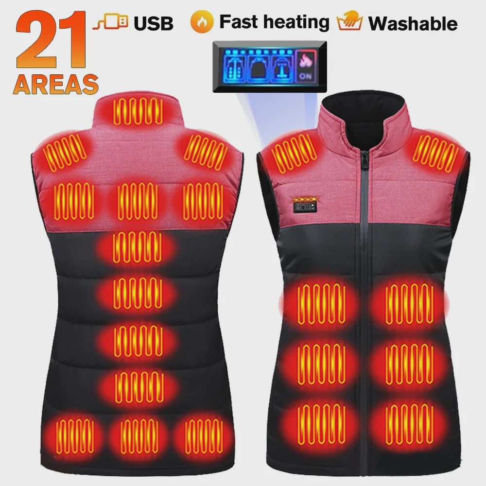 Verwarmd Vest Dames Heren - USB Elektrisch Verwarmbaar Padded Vest voor Buitenactiviteiten & Outdoor