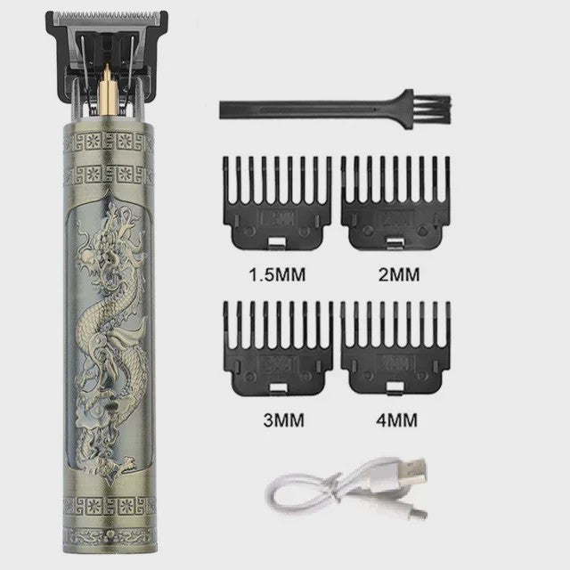 Vintage T9 Draadloze Trimmer - USB Snel Opladen & Krachtige Barber Clipper voor Mannen