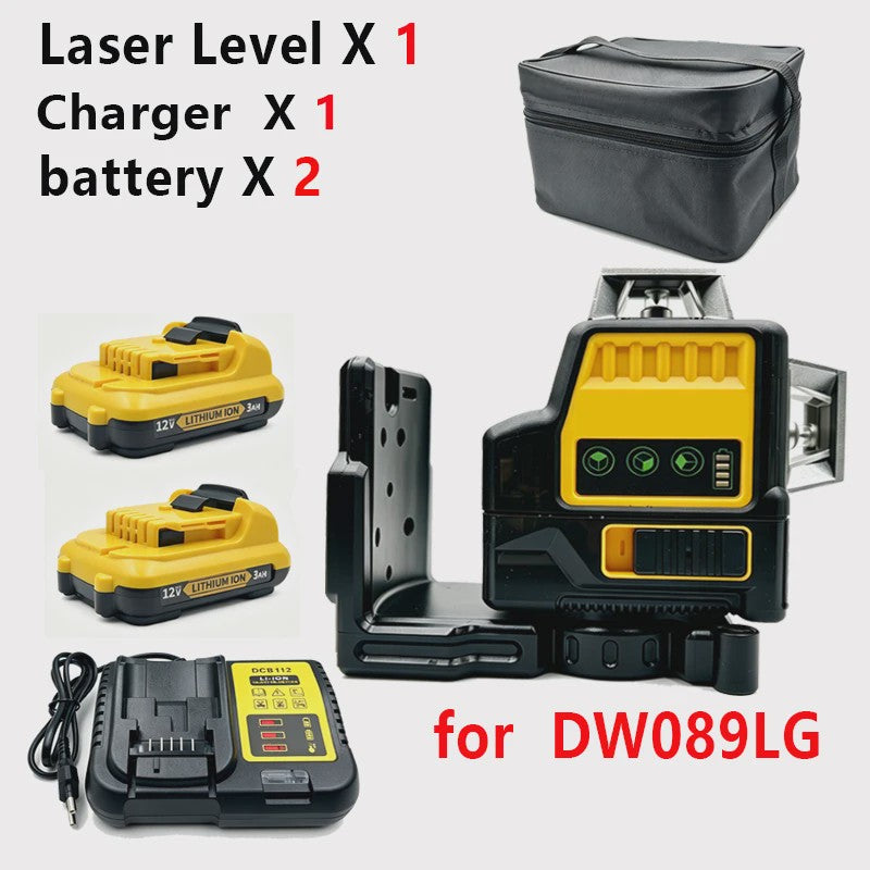 Professionele Groene Laserwaterpas DW089LG - 12 Lijnen, 360° Horizontaal/Verticaal