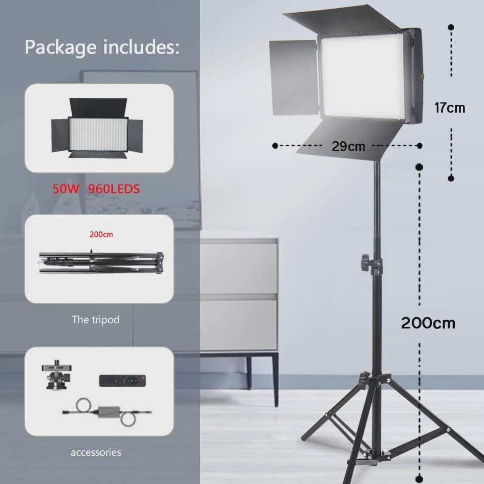 Draagbare LED Panel Lamp 40W/50W voor Fotografie, Video & Livestreaming
