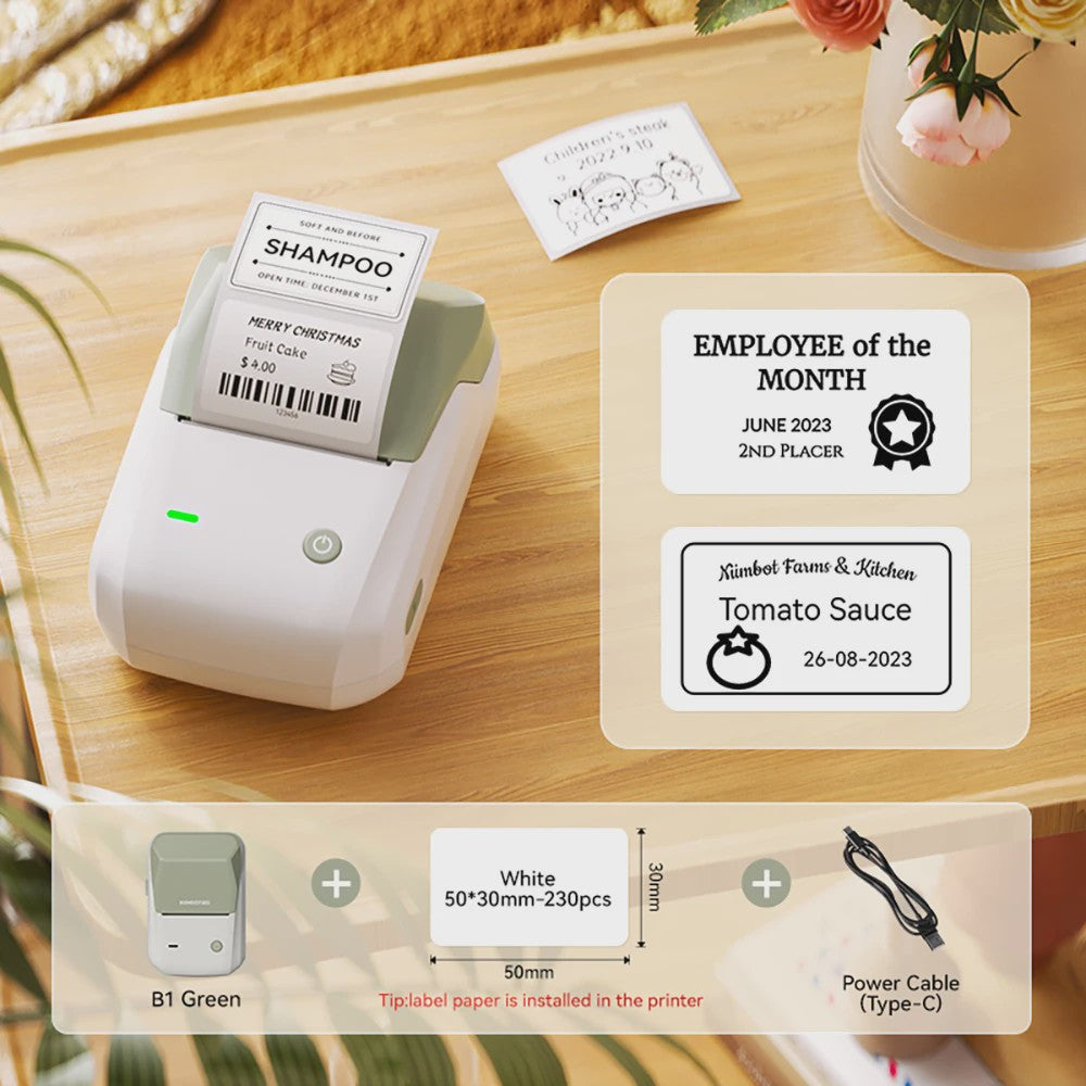 Niimbot B1 Draadloze Thermische Labelprinter - Ideaal voor Kleine Bedrijven, Huis & Cadeaus
