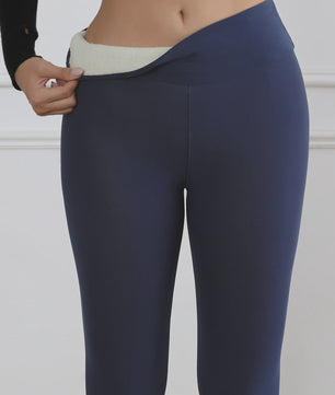 Dames Fleece Leggings - Hoge Taille, Thermo, Flared Model voor Winter & Casual
