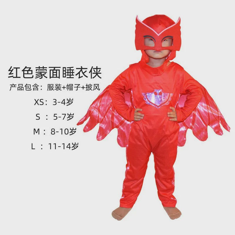 Kinder Verkleedkostuum Blauwe Kattenheld met Masker - Perfect voor Feestjes & Halloween