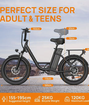 Urlife E20 Elektrische Fatbike - 20 Inch Wielen, 48V 13Ah Accu, 80KM Actieradius