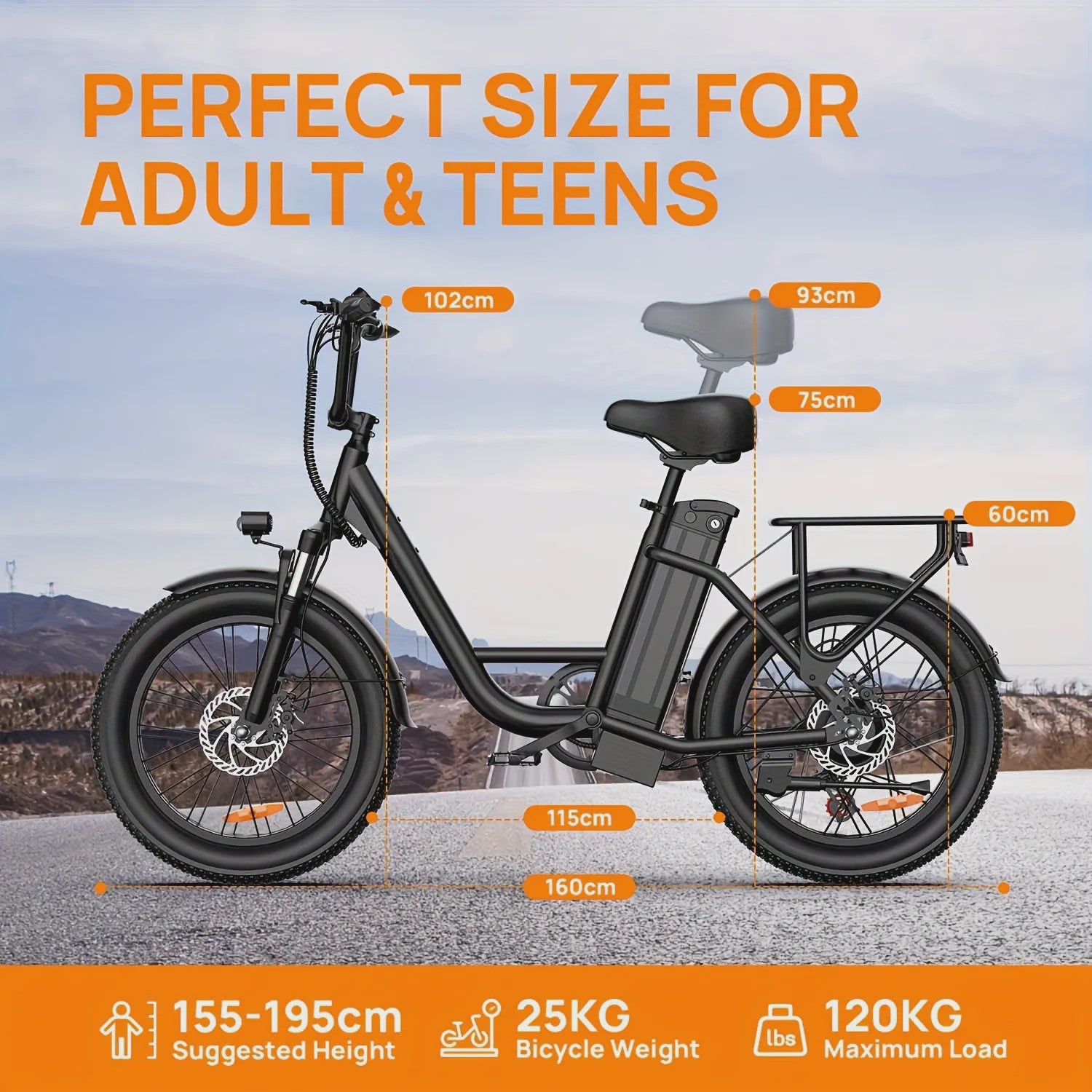 Urlife E20 Elektrische Fatbike - 20 Inch Wielen, 48V 13Ah Accu, 80KM Actieradius