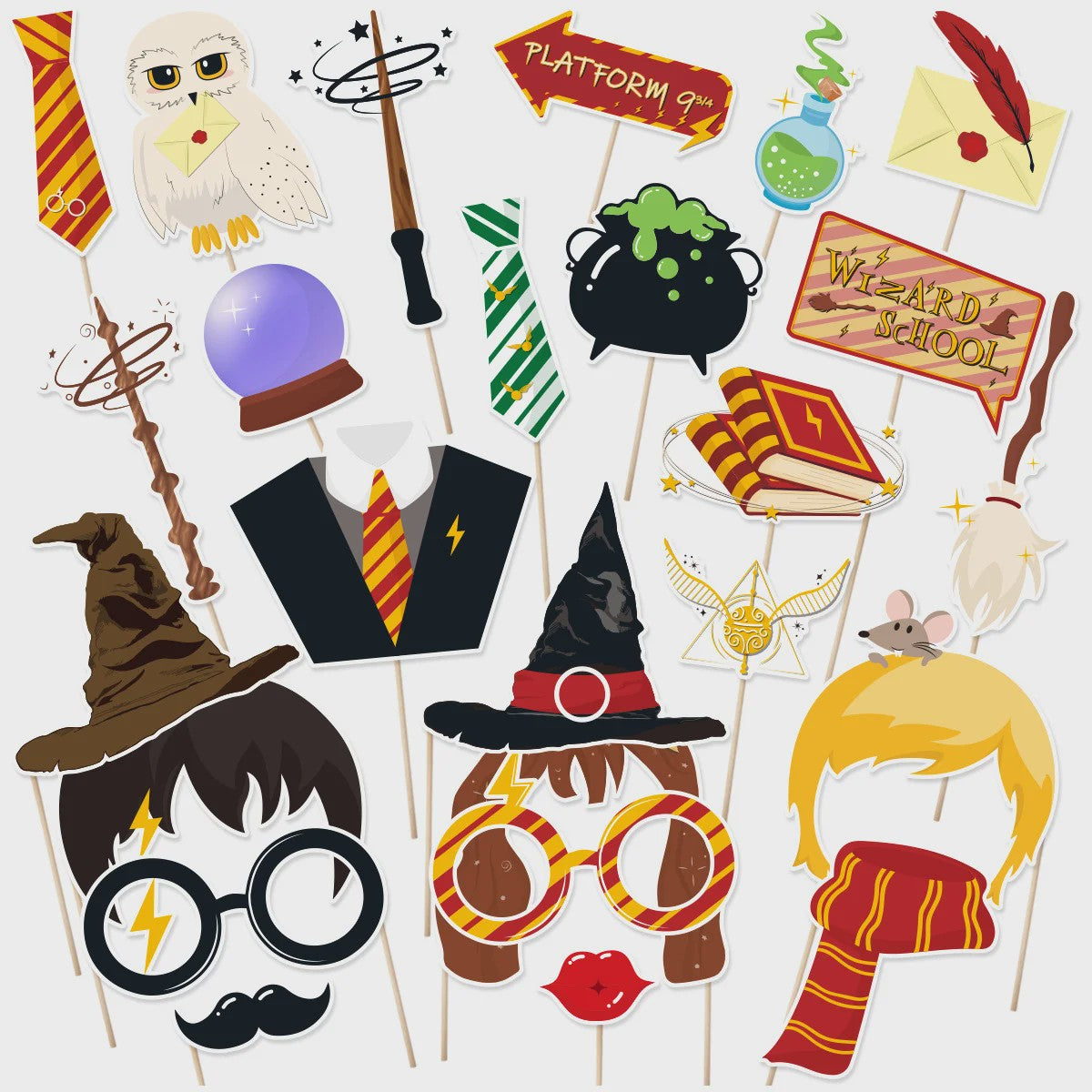Harry Potter Verjaardagsfeest Decoratie Set - Banner, Cake Toppers & Ballonnen
