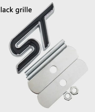 ST Grille Badge Embleem Sticker - Rood/Blauw Chroom - Voor Ford Fiesta, Focus, Mondeo