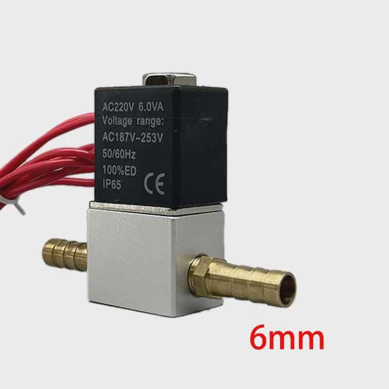 Elektrische Solenoïde Klep 12V/24V/220V - 2/2 Weg Normaal Gesloten - 6mm/8mm Slangaansluiting