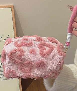 Pluche Make-up Tas met Lus - Zacht Reisetui voor Cosmetica & Pennen