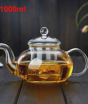 Glazen Theepot met Filter - Hittebestendig Borosilicaatglas - 400ml tot 1000ml