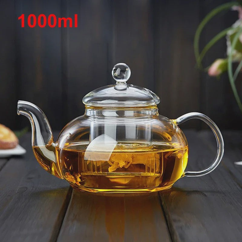 Glazen Theepot met Filter - Hittebestendig Borosilicaatglas - 400ml tot 1000ml