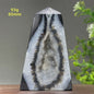Zwarte Agaat Kristal Geode Obelisk - Natuurlijke Decoratie & Meditatie Steen