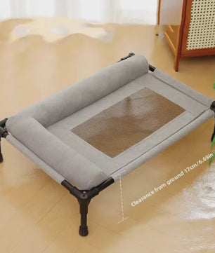 Verkoelend Hondenhok Bed met Kussen, Ademend Mesh, Wasbaar - Ideaal voor Binnen, Buiten, Camping & Patio