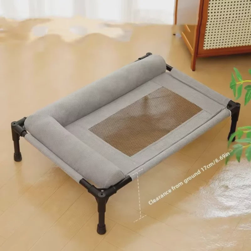 Verkoelend Hondenhok Bed met Kussen, Ademend Mesh, Wasbaar - Ideaal voor Binnen, Buiten, Camping & Patio