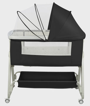 4-in-1 Baby Co-Sleeper Crib: Verstelbaar, Kantelbaar, Wielen met Rem, Matras, 0-24 Maanden