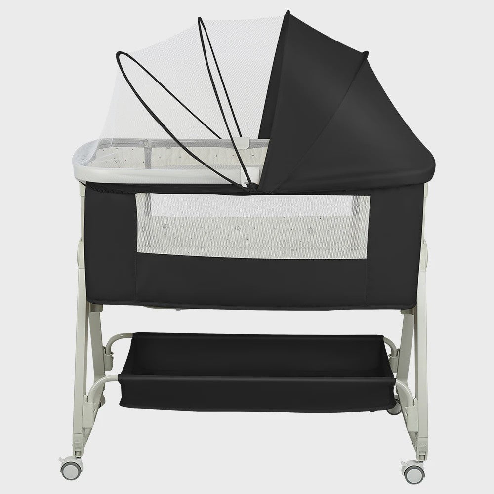 4-in-1 Baby Co-Sleeper Crib: Verstelbaar, Kantelbaar, Wielen met Rem, Matras, 0-24 Maanden
