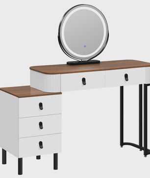 Moderne Kaptafel met LED Spiegel en Opbergkast - SediaXL