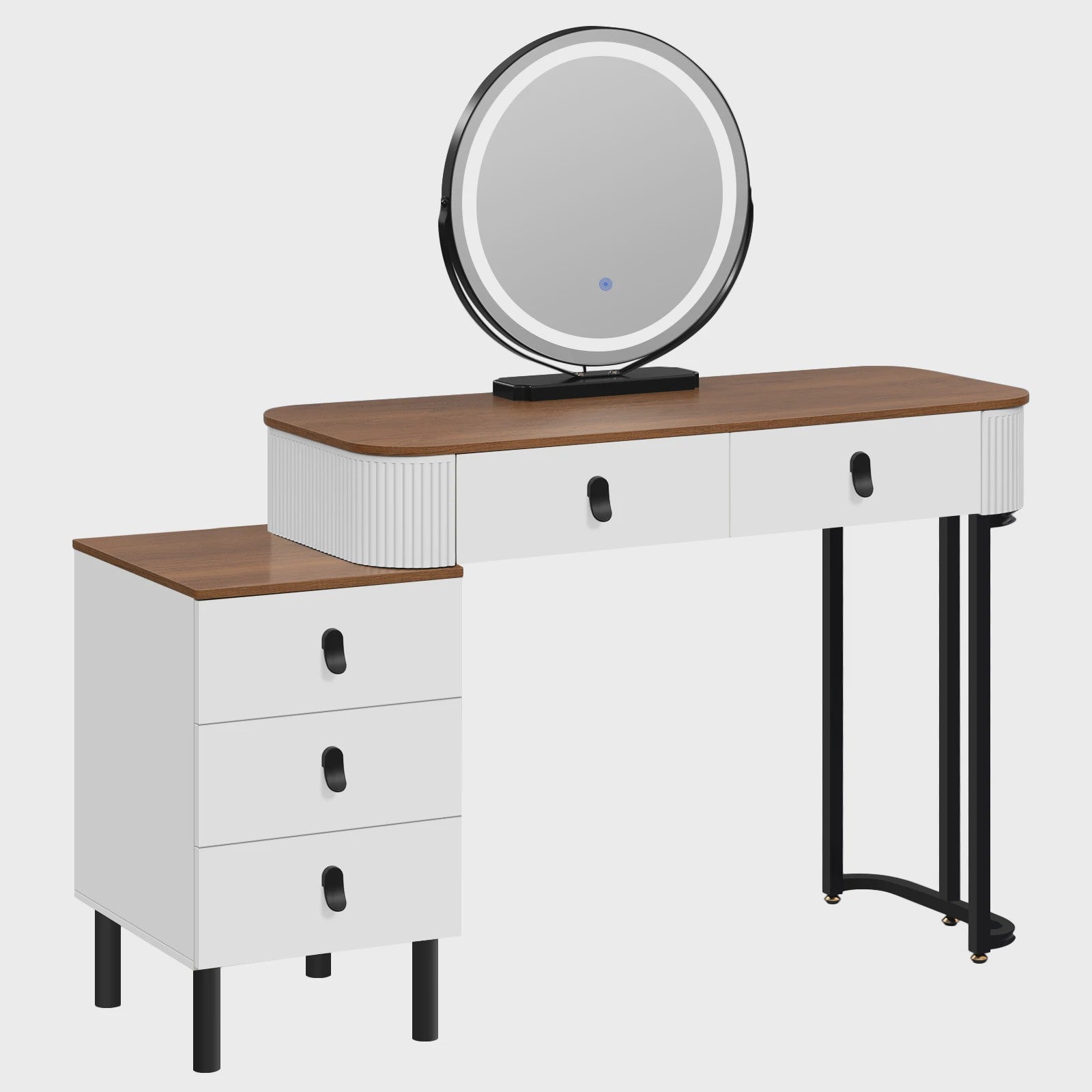 Moderne Kaptafel met LED Spiegel en Opbergkast - SediaXL