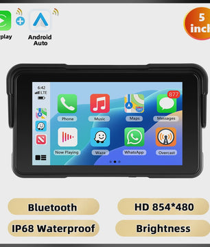 5" Motorcycle Smart Screen met CarPlay & Android Auto - Waterdicht & Bluetooth
