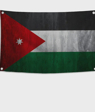 Jordanese Vlag Banner - Polyester - 4 Oogjes - Buiten & Binnen Decoratie