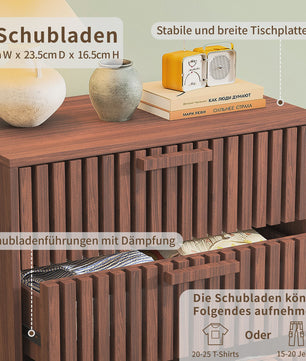 Ladekast met 4 laden, eikenhout look, massief houten poten - Decoratieve opberger voor hal, woonkamer of slaapkamer (60x34x91 cm)