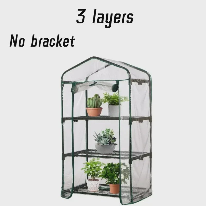 Verwarmde Plantenkas met 3 etages - PVC Kas voor Buiten