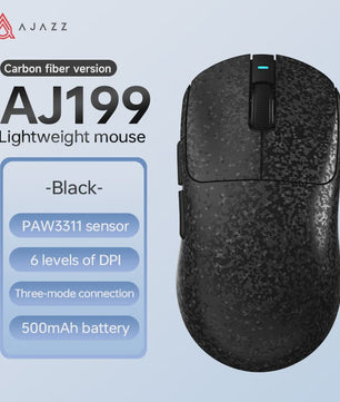 AJAZZ AJ199 Gaming Muis - 24000DPI, PAW3311 Sensor, Carbon Fiber, 3 Modi (2.4G/BT/Bedraad)